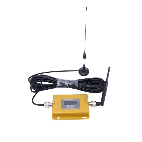 Booster, amplificator semnal GSM pentru telefon Oserjep 2G, 900MHz, cu cablu 10m si antene interior/exterior si afisaj LCD