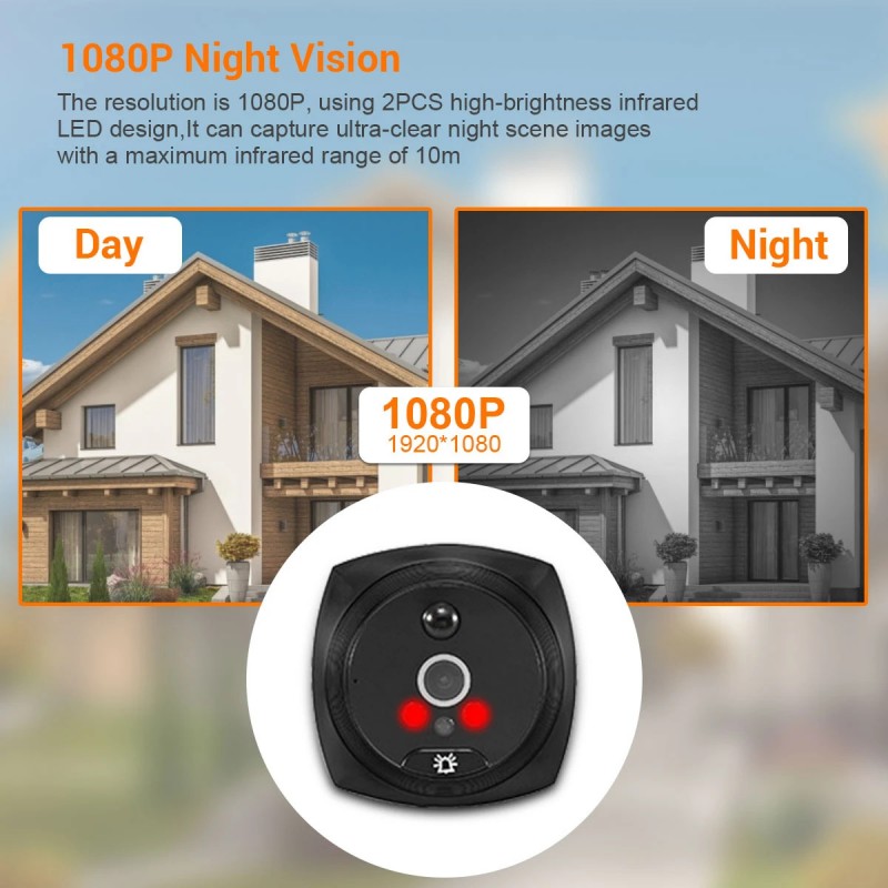 Vizor electronic sonerie Escam C15 1080P detectie miscare, night vision