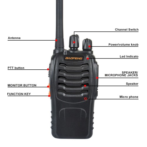 Set 2 statii radio portabile emisie receptie Baofeng BF-888H, PROGRAMATE in banda de licenta libera, Walkie Talkie, UHF 400-470MHz, 16CH, VOX Radio