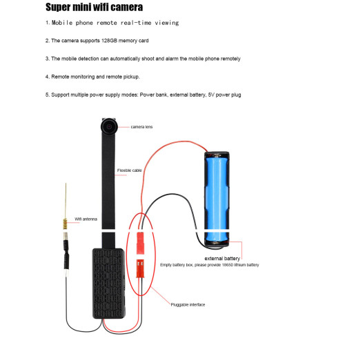 Camera ascunsa spion mini HD WiFi IP P2P JOZUZE D30 direct pe telefon