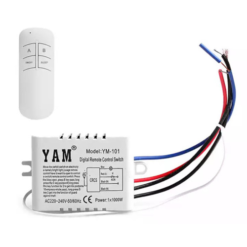Comutator 220V cu telecomanda YAM YM-101, 1x1000W, pornire/oprire de la 20-30 de metri