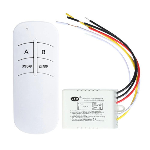 Comutator 220V cu telecomanda 2 cai YAM YAM-802, 2x1000W, pornire/oprire de la 20-30 de metri