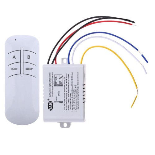 Comutator 220V cu telecomanda 3 cai YAM YAM-803, 3x1000W, pornire/oprire de la 20 de metri