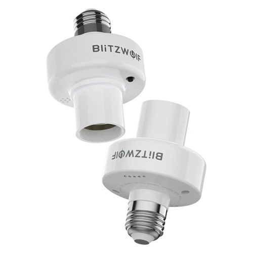 Fasung dulie inteligenta pentru bec, cu control vocal BlitzWolf BW-LT30 E27 WIFI. Functioneaza din aplicatia de pe telefon, cu Alexa si Google Assistant