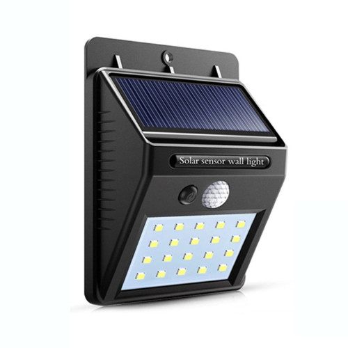 Lampa solara de exterior cu 20 de LED-uri, senzor PIR de detectare a miscarii si senzor de lumina, rezistenta la apa