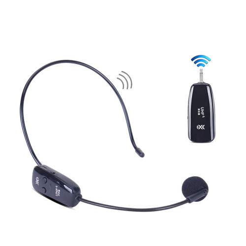 Microfon wireless cu receptor, Radio FM MP3, bate pana la 80 de metri, pentru predare, ghizi turistici, conferinte, karaoke