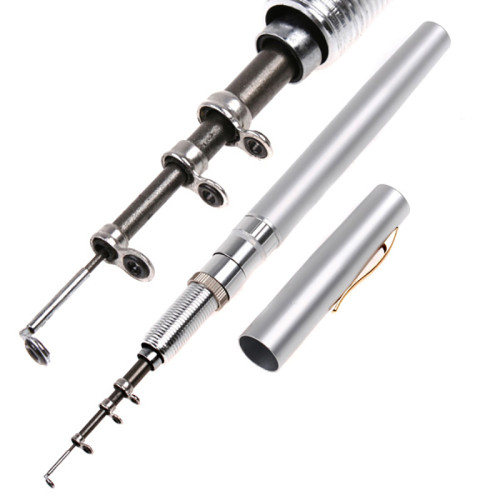 Undita mini telescopica, de buzunar-21 cm, din aluminiu, cu mulineta