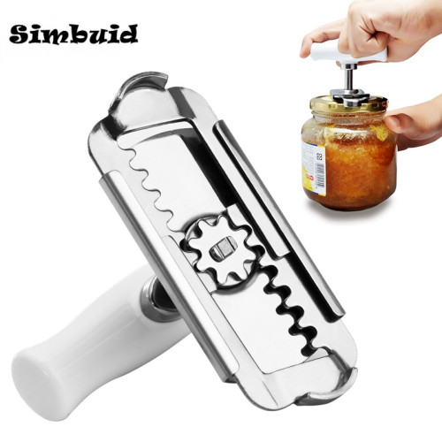 Deschizator de sticle si borcane reglabil SIMBUID, inox, pentru capace intre 3 si 9,5 cm, maner ergonomic