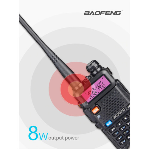 Statie radio portabila Baofeng UV-5R 8W, 136 - 174 MHz / 400-520 Mhz