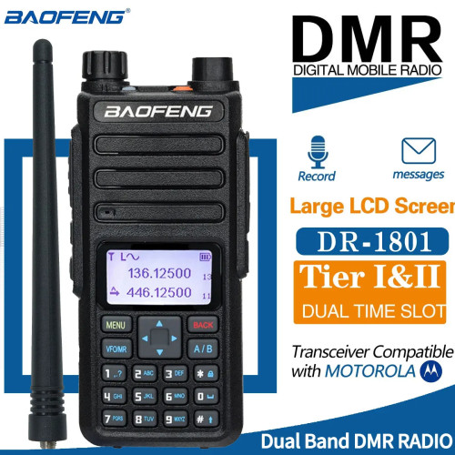 Statie radio digitala DMR Baofeng DR-1801, Tier 1 si Tier 2