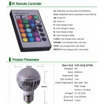 Bec LED RGB 15W telecomanda program schimbare culoare